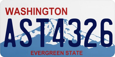 WA license plate AST4326
