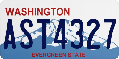 WA license plate AST4327