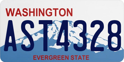 WA license plate AST4328