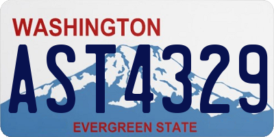 WA license plate AST4329
