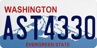WA license plate AST4330