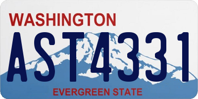 WA license plate AST4331