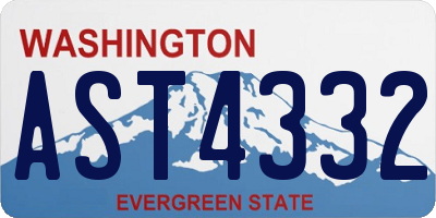 WA license plate AST4332
