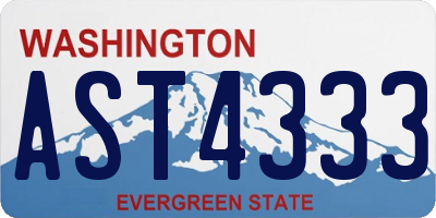 WA license plate AST4333