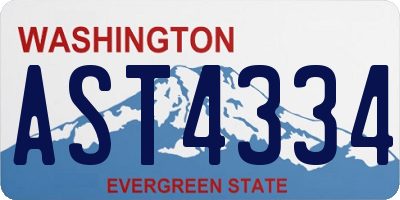 WA license plate AST4334