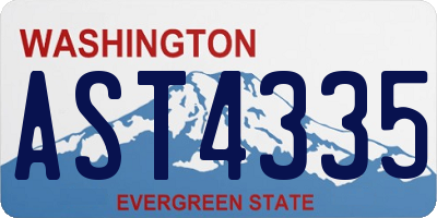 WA license plate AST4335
