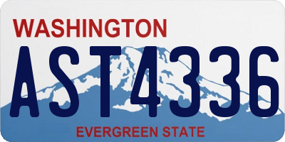 WA license plate AST4336