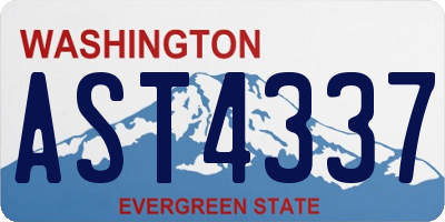 WA license plate AST4337
