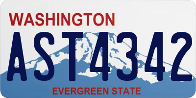 WA license plate AST4342