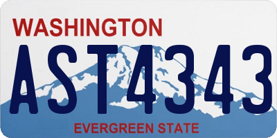 WA license plate AST4343