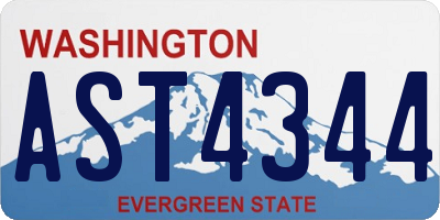 WA license plate AST4344