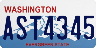 WA license plate AST4345