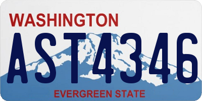 WA license plate AST4346