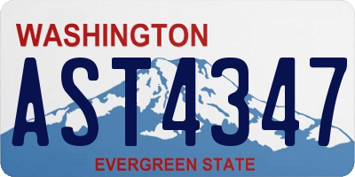 WA license plate AST4347