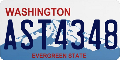 WA license plate AST4348