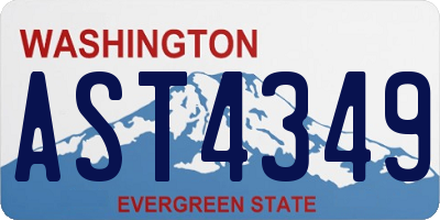 WA license plate AST4349