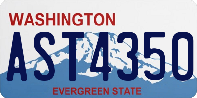 WA license plate AST4350