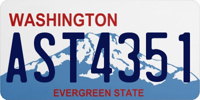 WA license plate AST4351