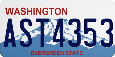 WA license plate AST4353