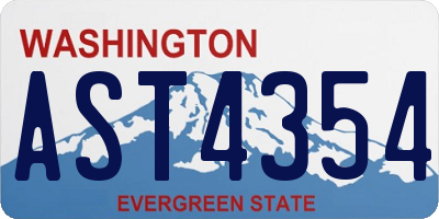 WA license plate AST4354