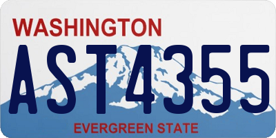 WA license plate AST4355