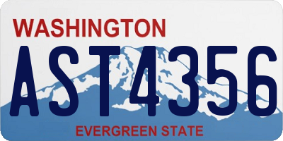 WA license plate AST4356