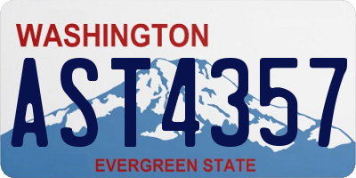 WA license plate AST4357