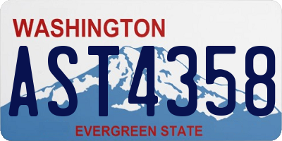 WA license plate AST4358