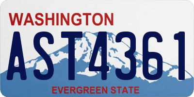 WA license plate AST4361
