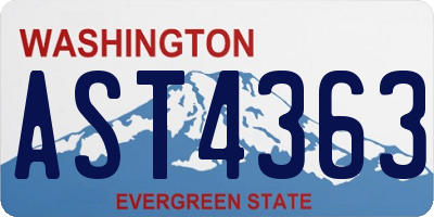 WA license plate AST4363
