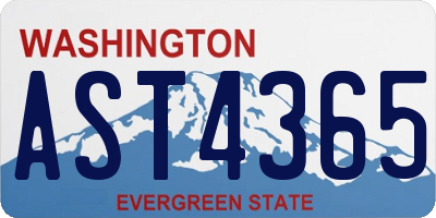 WA license plate AST4365