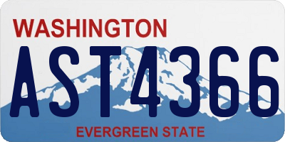 WA license plate AST4366