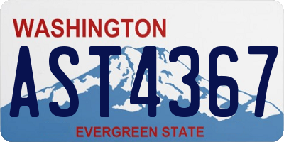 WA license plate AST4367