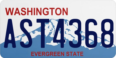 WA license plate AST4368