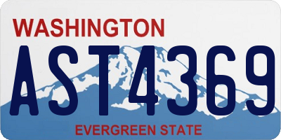 WA license plate AST4369