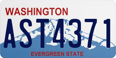 WA license plate AST4371