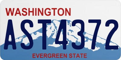 WA license plate AST4372