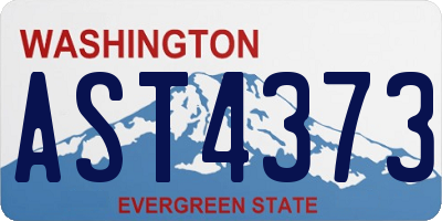 WA license plate AST4373