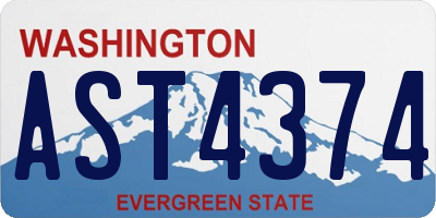 WA license plate AST4374