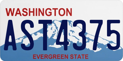 WA license plate AST4375