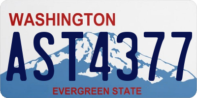 WA license plate AST4377