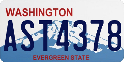 WA license plate AST4378