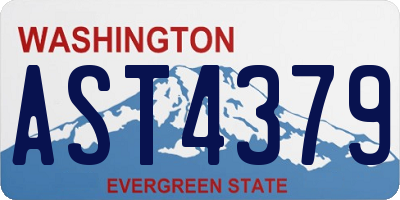 WA license plate AST4379
