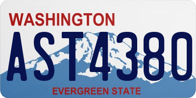 WA license plate AST4380