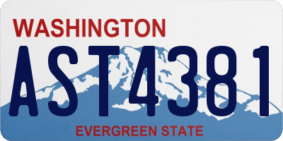 WA license plate AST4381