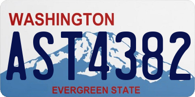 WA license plate AST4382