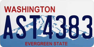 WA license plate AST4383