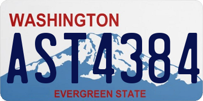 WA license plate AST4384