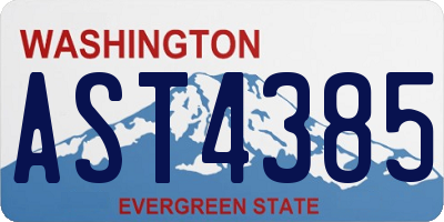 WA license plate AST4385