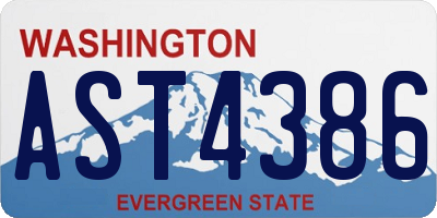 WA license plate AST4386